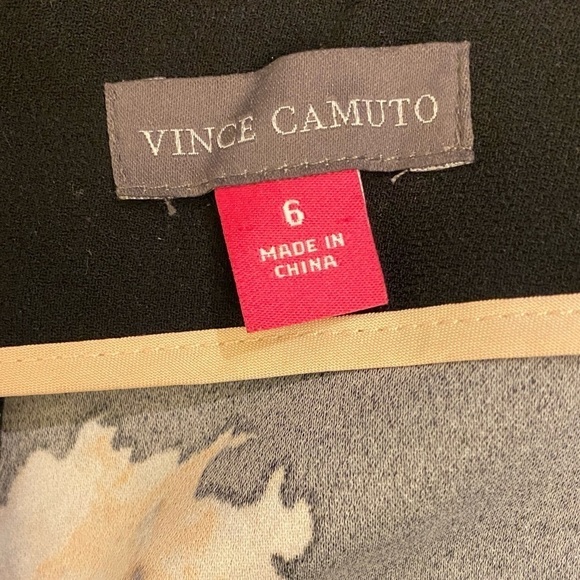 Vince Camuto 6 Wide Leg Crop Pants Flowy Drapey High Rise Black Floral Flowers - Picture 7 of 11